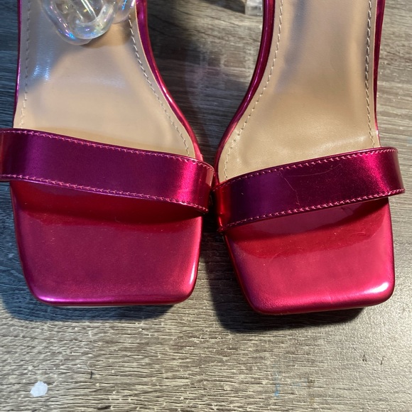 New Pink Lemon Drop Heels Party Clubbing Fun Clear Heel - Picture 6 of 8